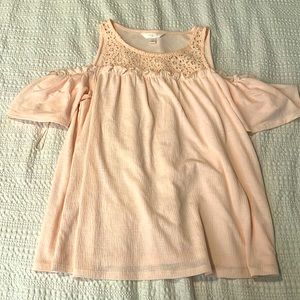 Pink Lauren Conrad Cold Shoulder Blouse